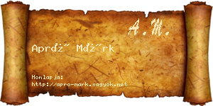Apró Márk névjegykártya